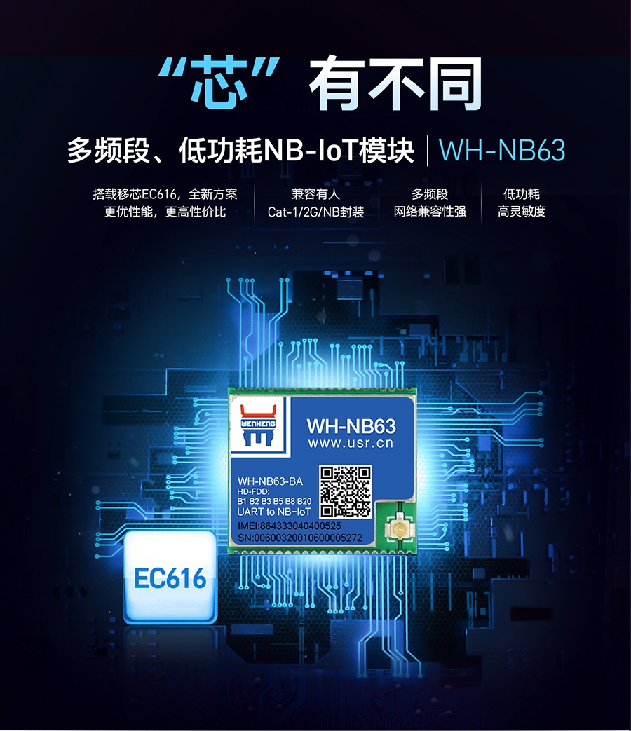 nbiot？閨低功耗多频段|搭载EC616|兼容有人Cat-1
